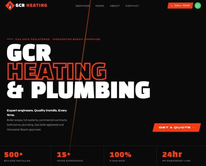 GCR Heating website