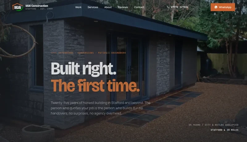 MJA Construction website